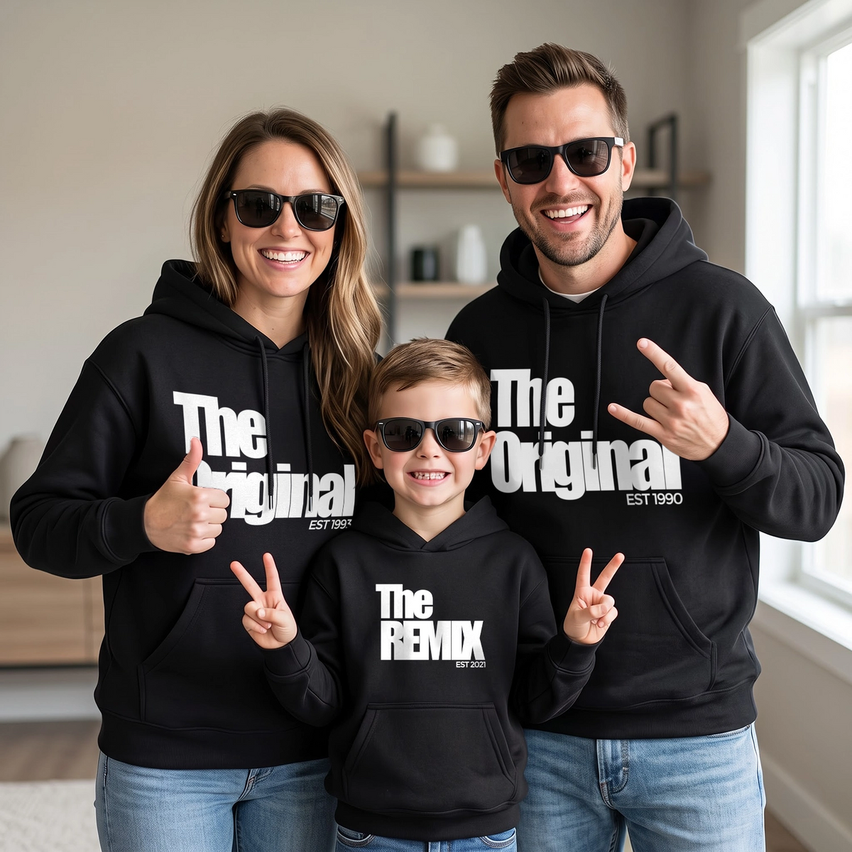 Personalized Matching Hoodie Set "The Original & The Remix"