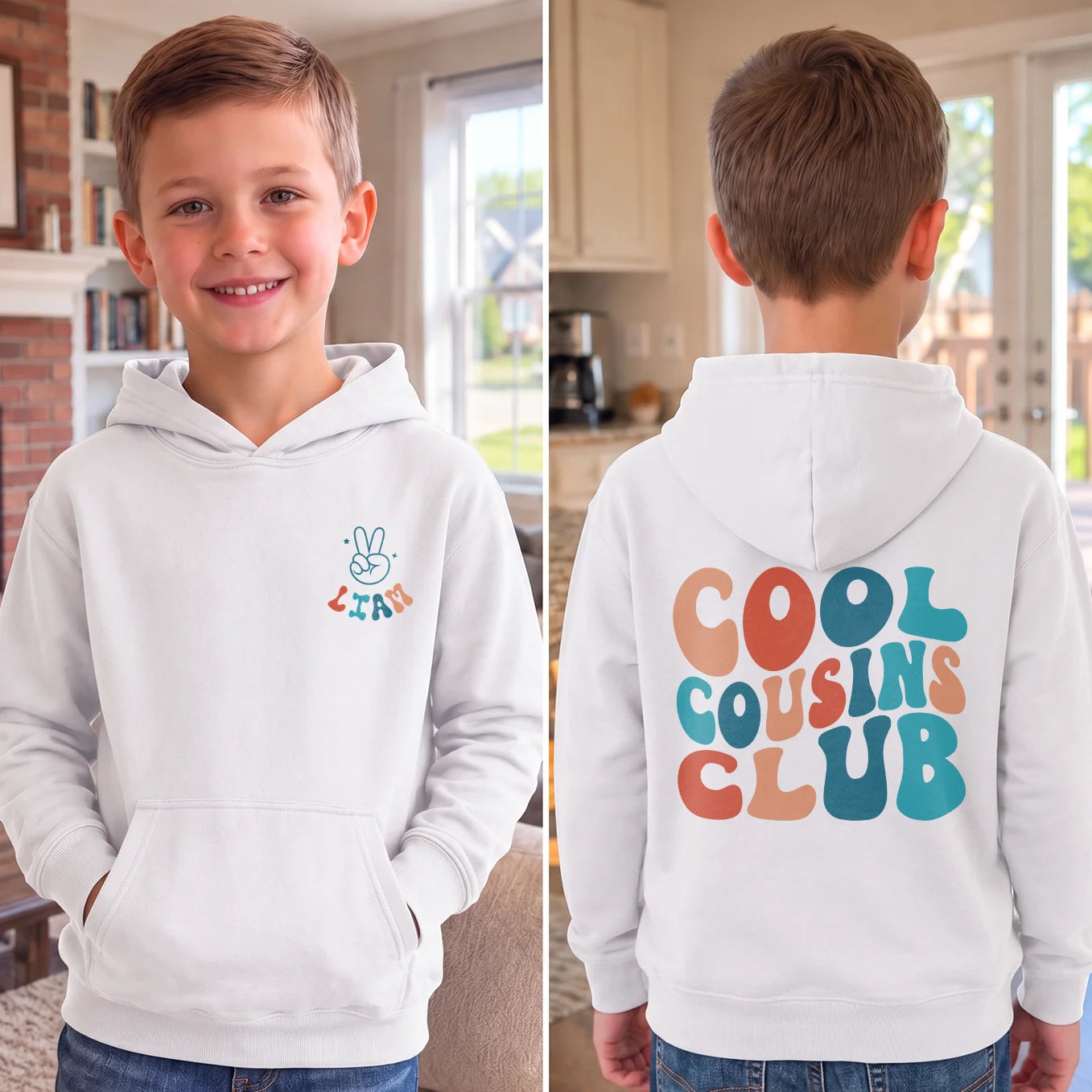 Personalized Kids' Hoodie "Cool Brothers"