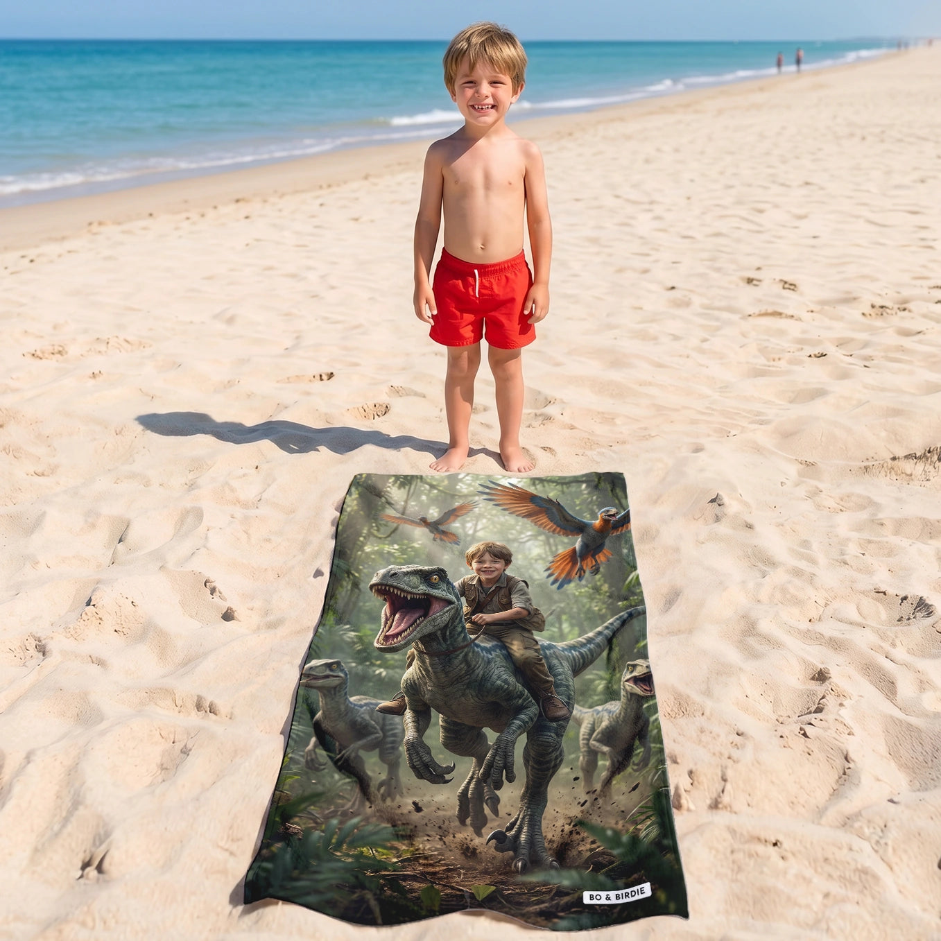 Personalized Bath Towel "Dino"