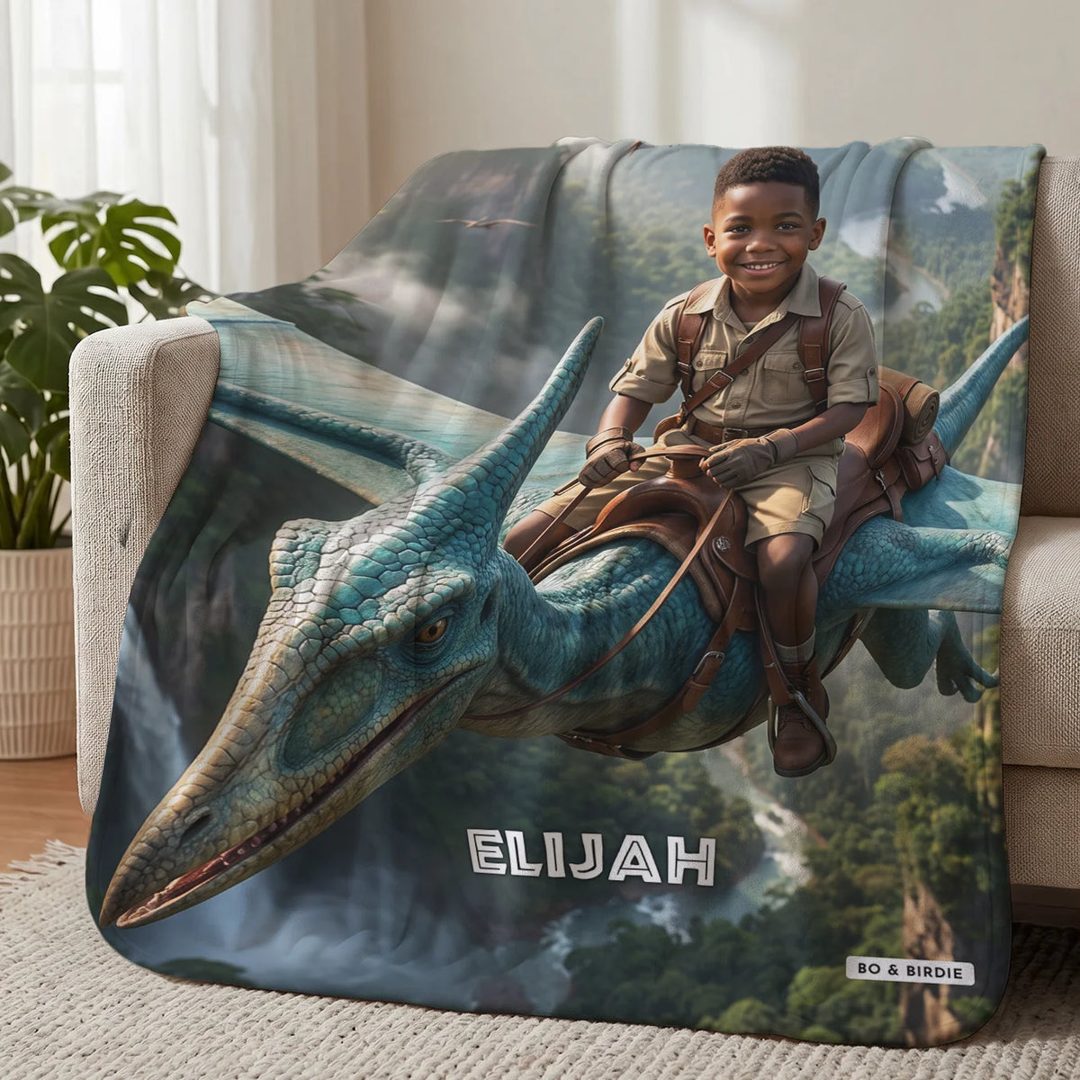 Personalized Blanket "Flying Dino"