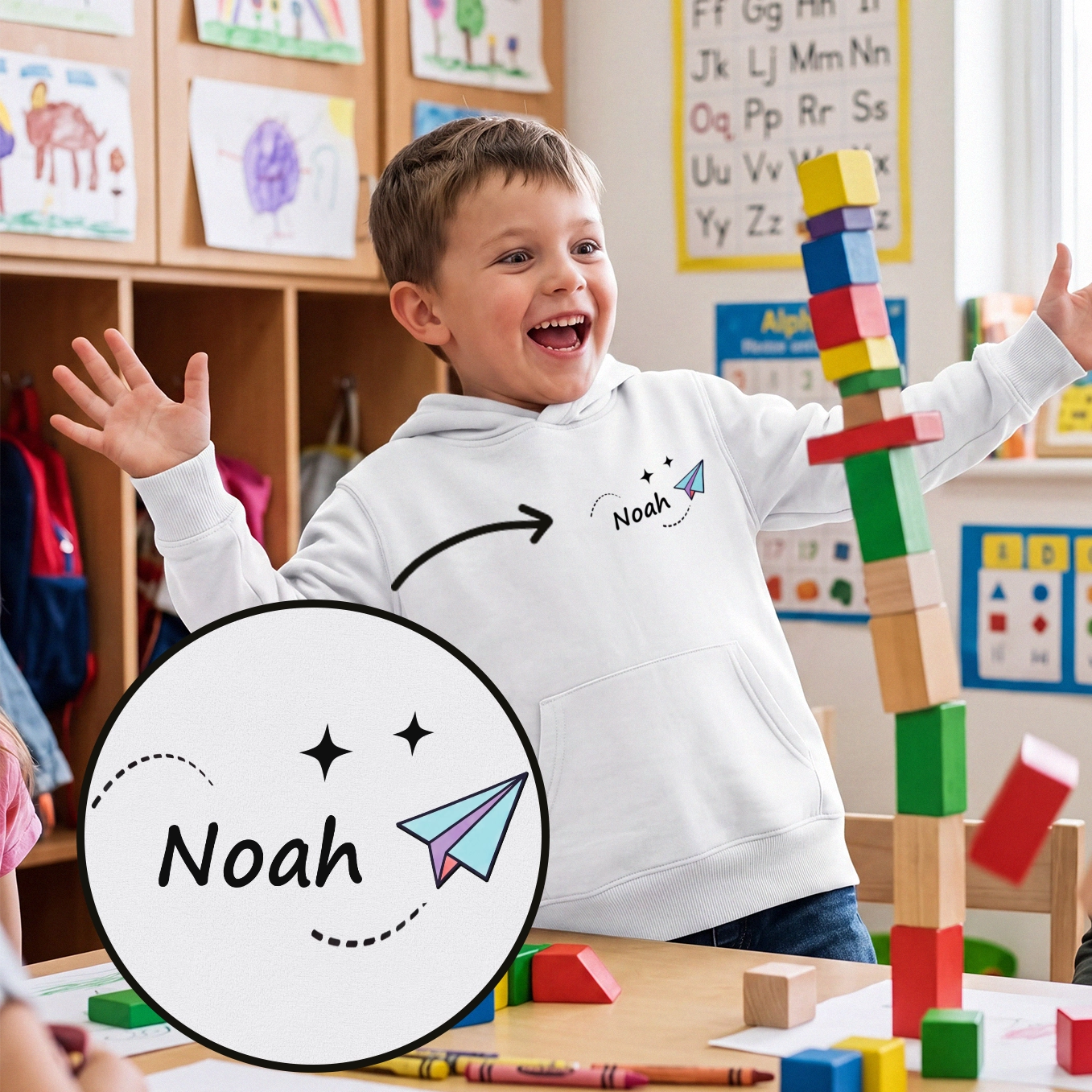 Personalized Kids Hoodie "Kindergarten"