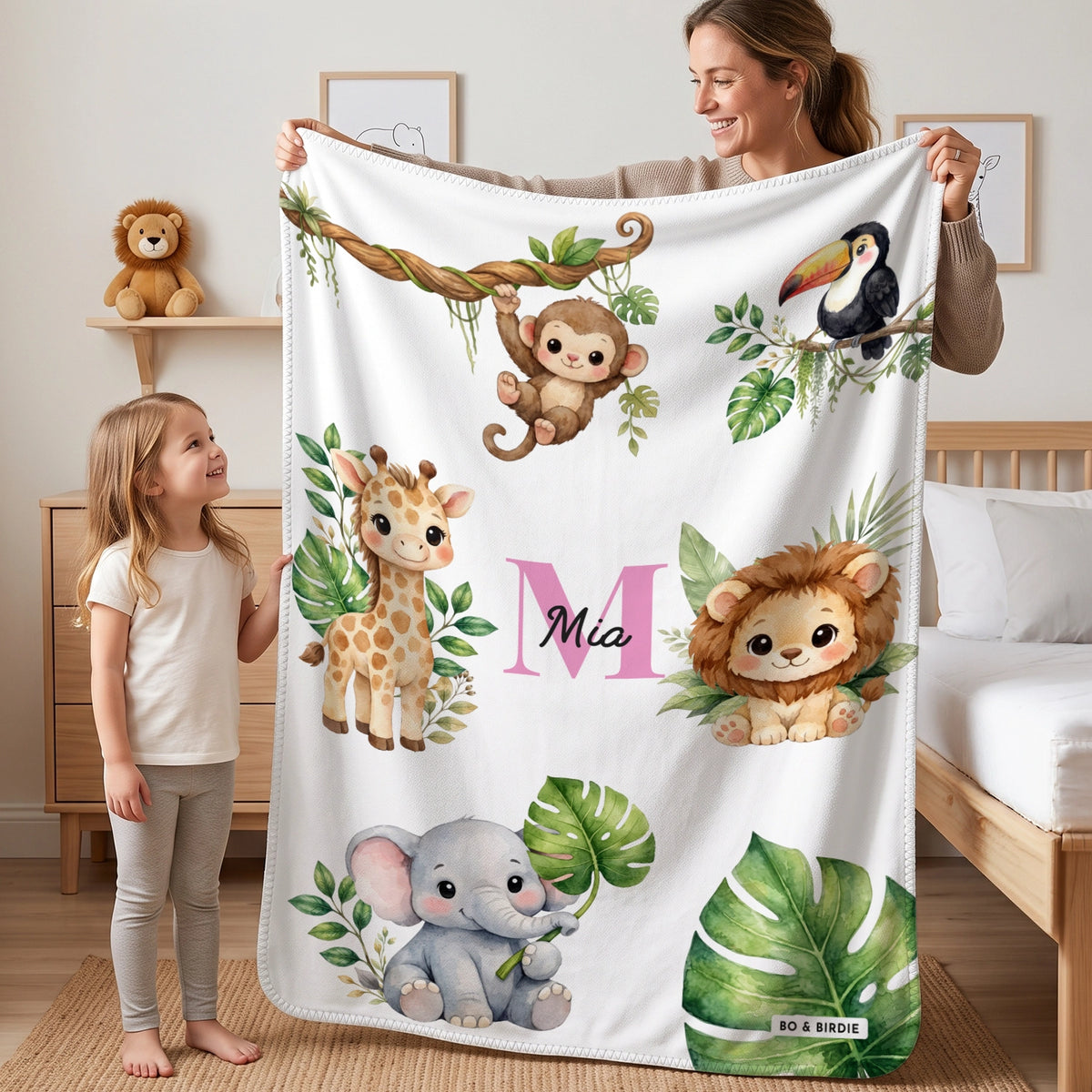 Personalized Blanket "Safari Animals"