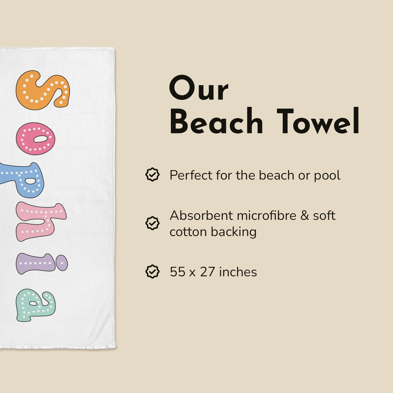 Personalized Kids Bath Towel "name"
