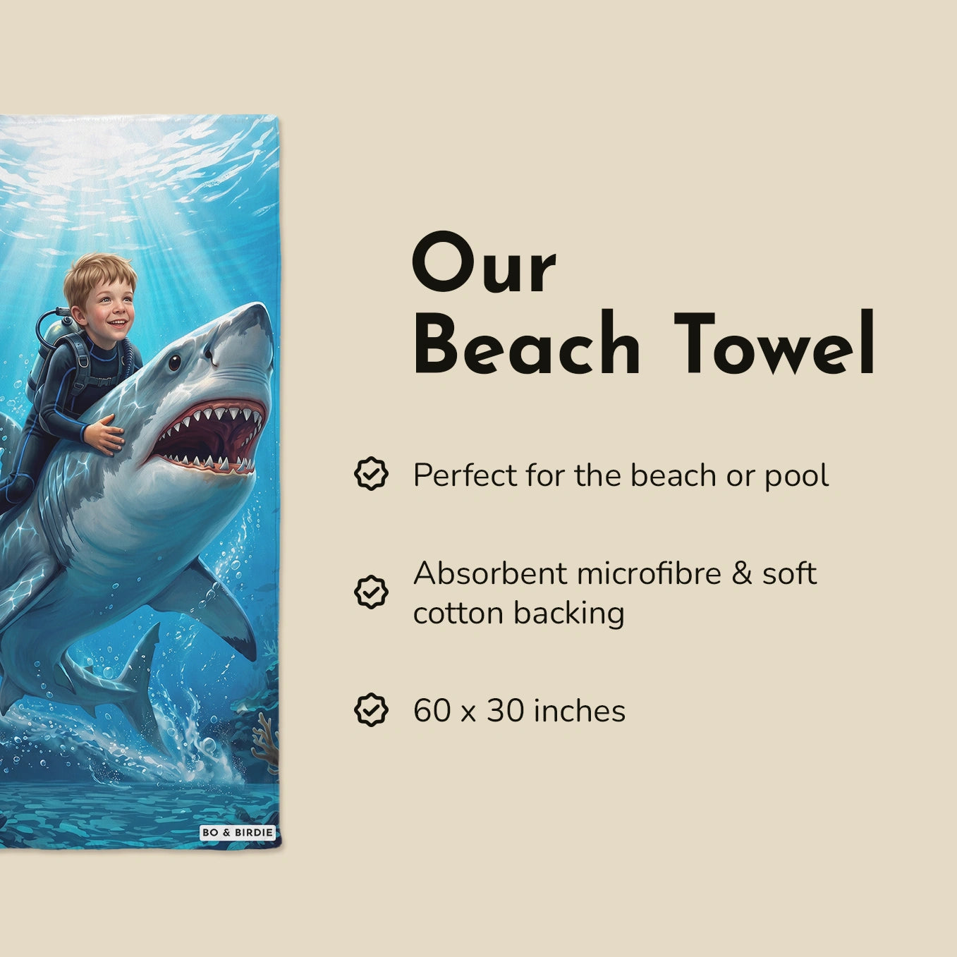Personalized Beach Towel "Shark"
