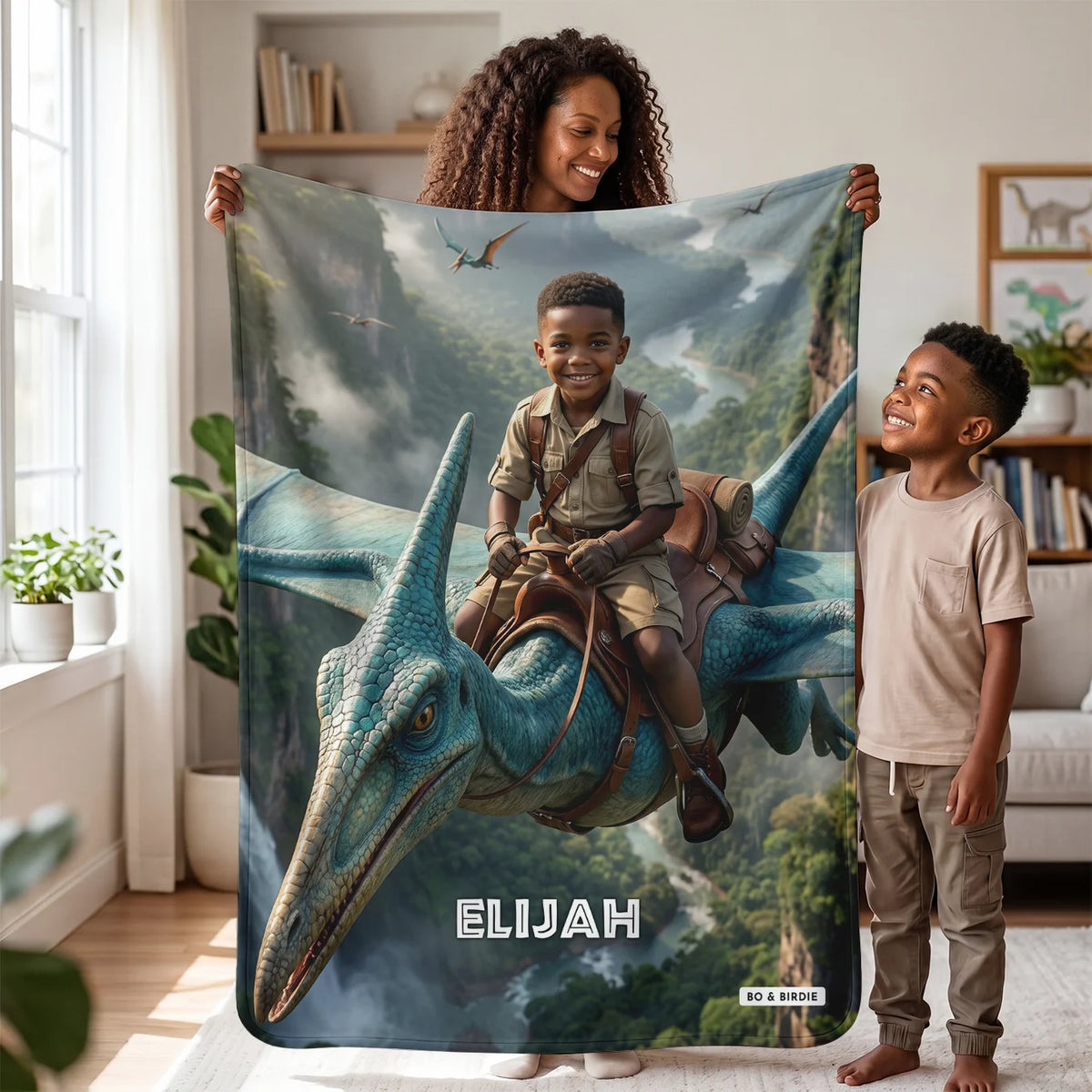 Personalized Blanket "Flying Dino"