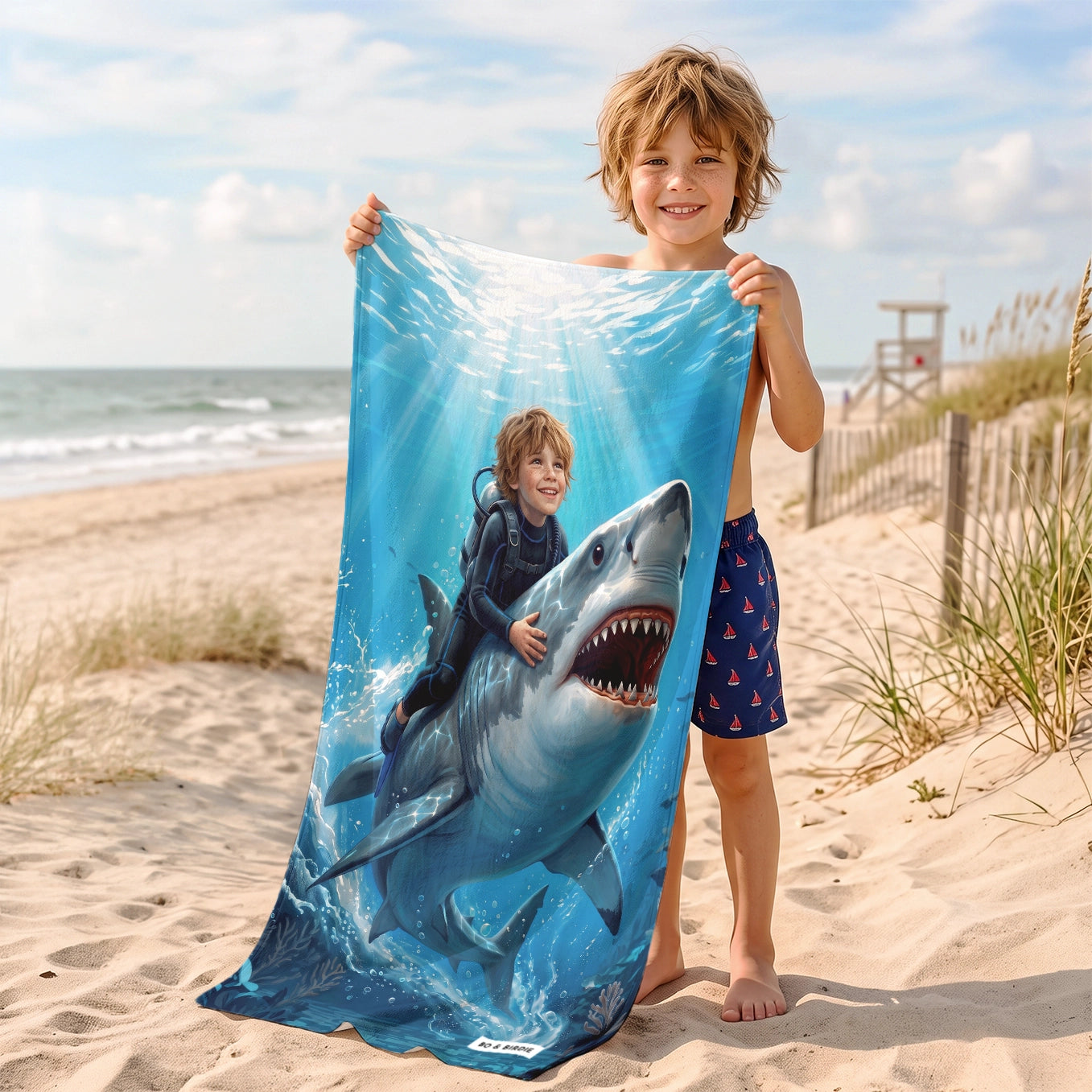 Personalized Beach Towel "Shark"