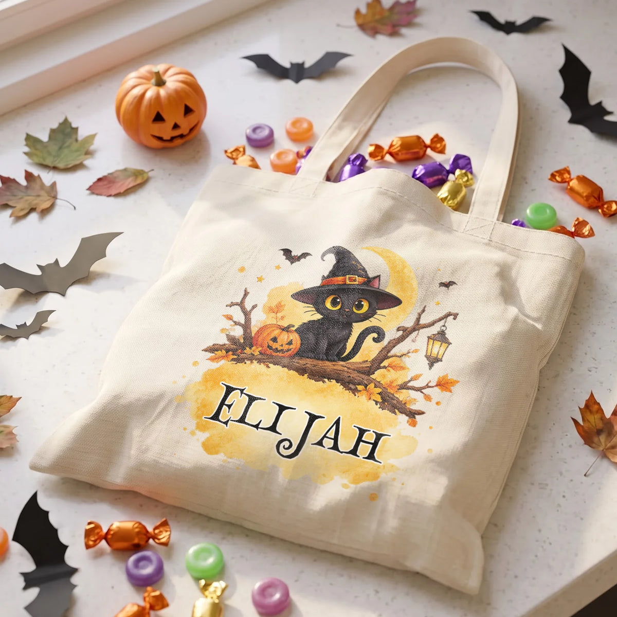 Personalisierte Stofftasche "Spooky Name" — Ansicht 3