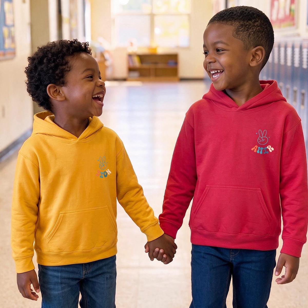 Personalized Kids' Hoodie "Cool Brothers"