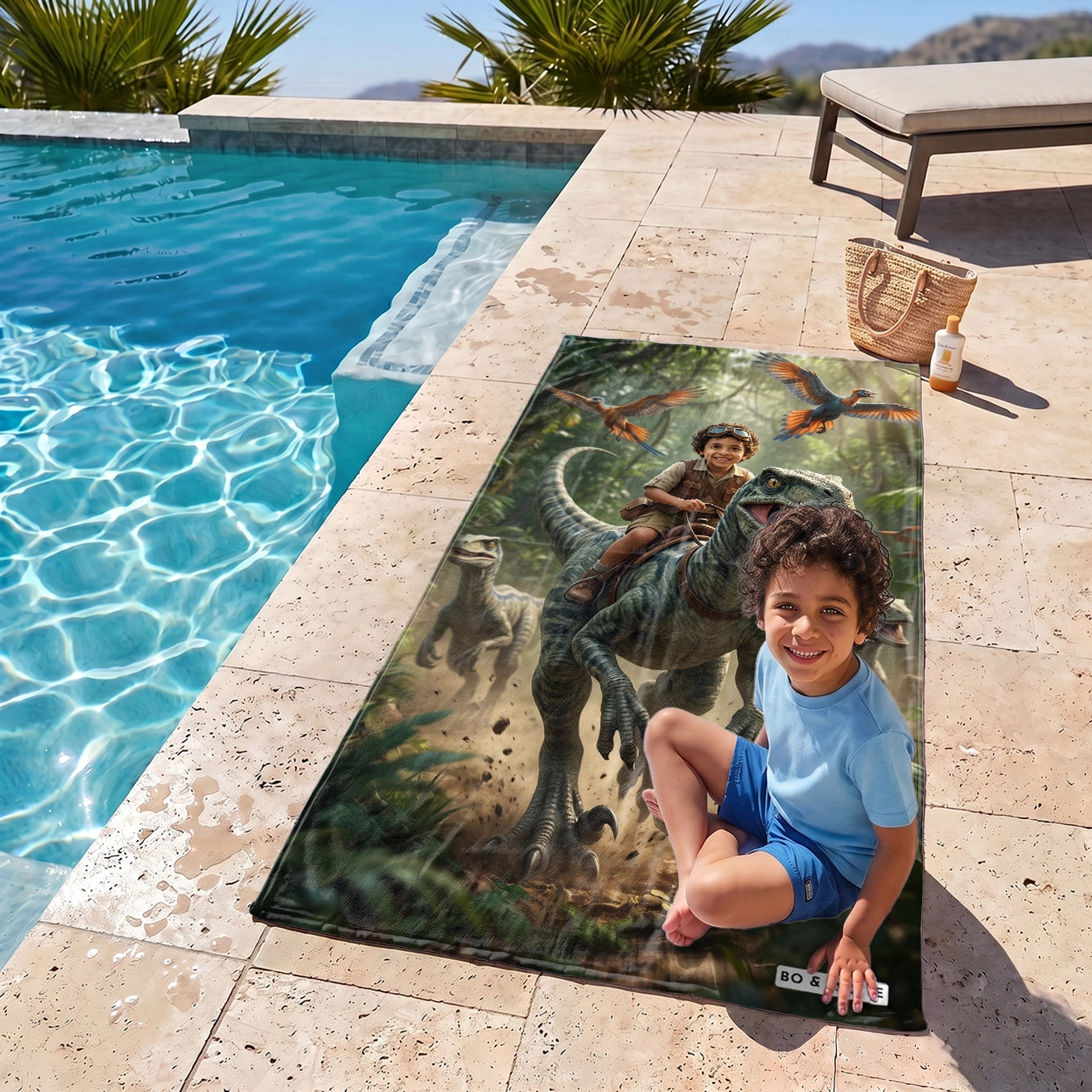 Personalized Bath Towel "Dino"