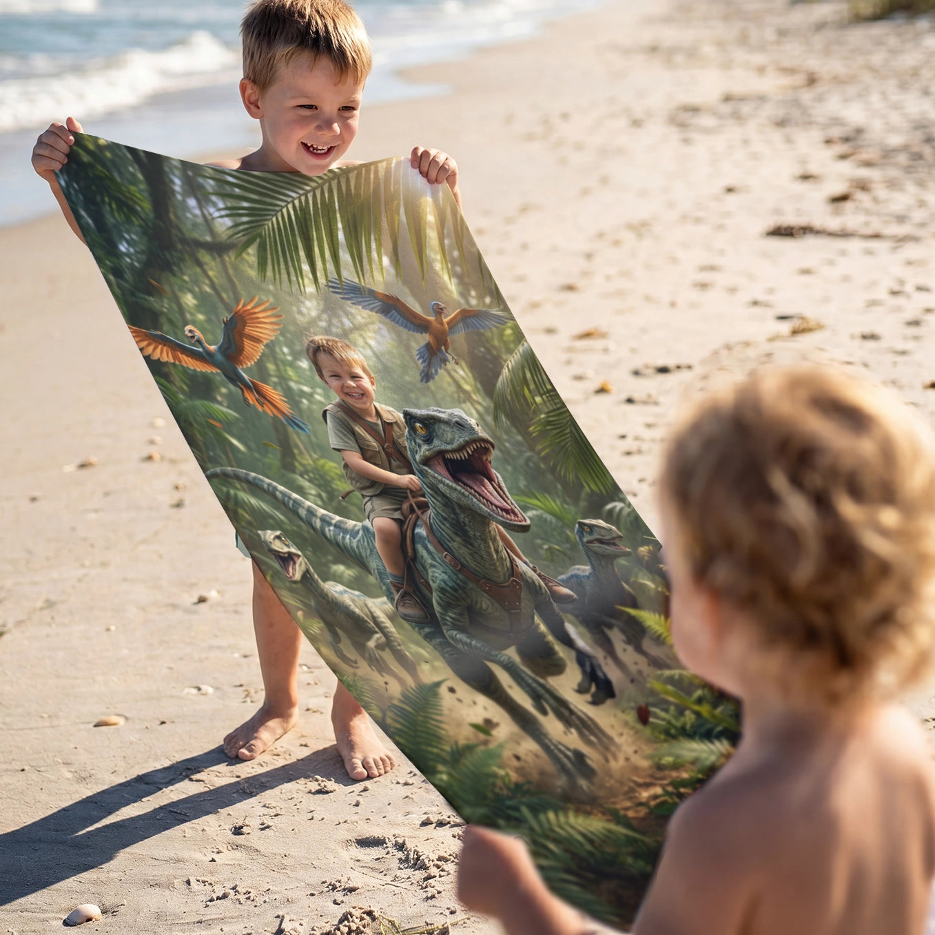 Personalized Bath Towel "Dino"
