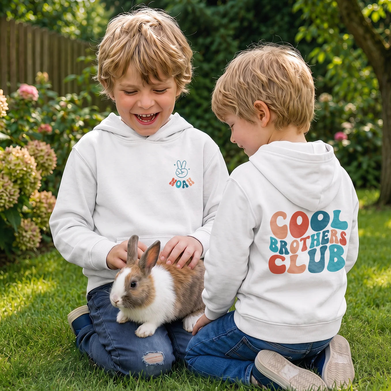 Personalized Kids' Hoodie "Cool Brothers"
