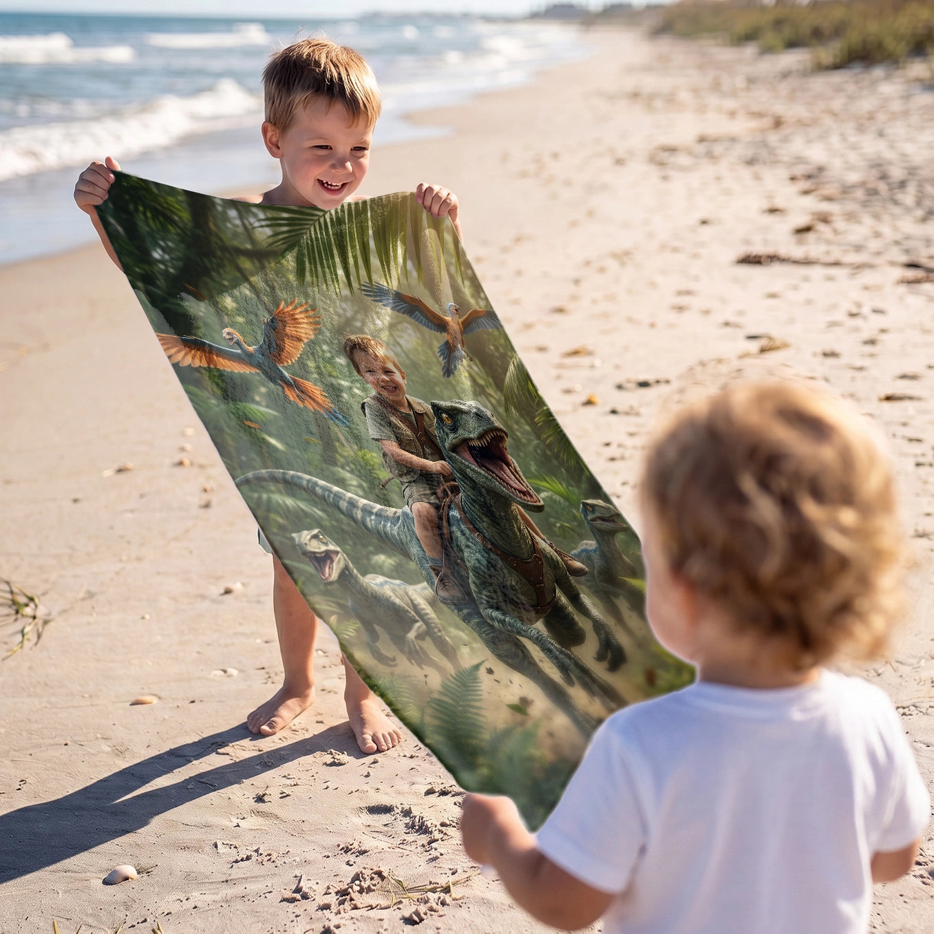 Personalized Bath Towel "Dino"