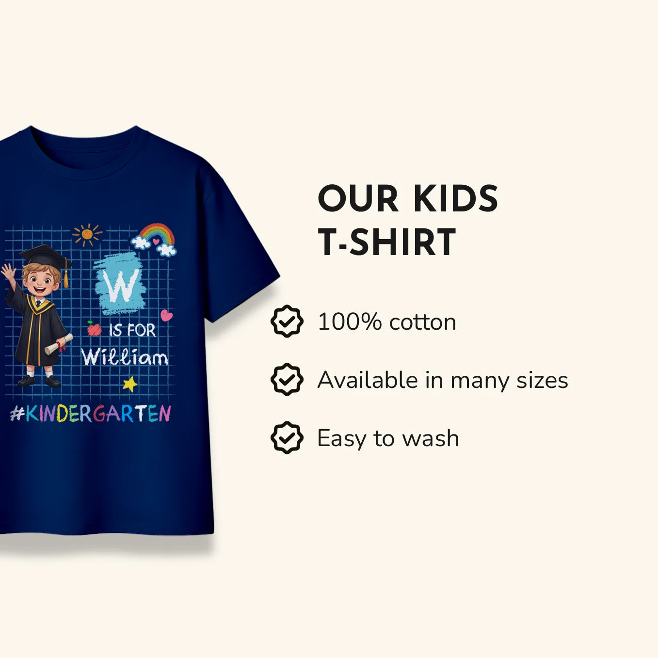 Personalized Kids T-Shirt "A for Amelia"