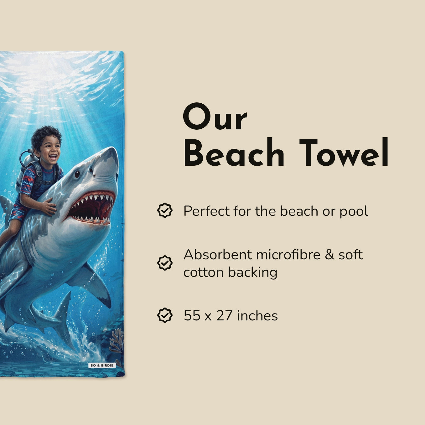 Personalized Beach Towel "Shark"