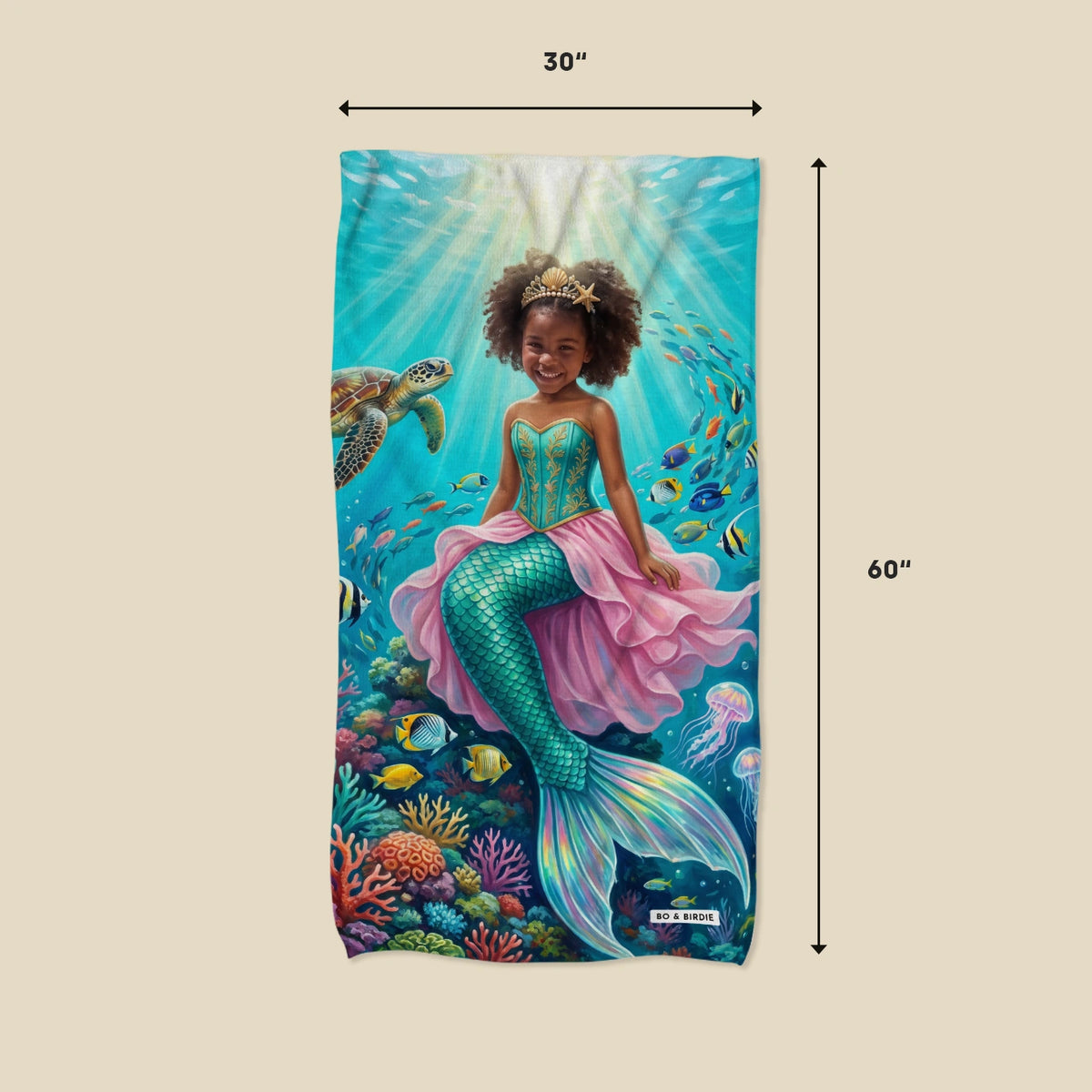 Personalized Beach Towel "Mermaid" — View 5