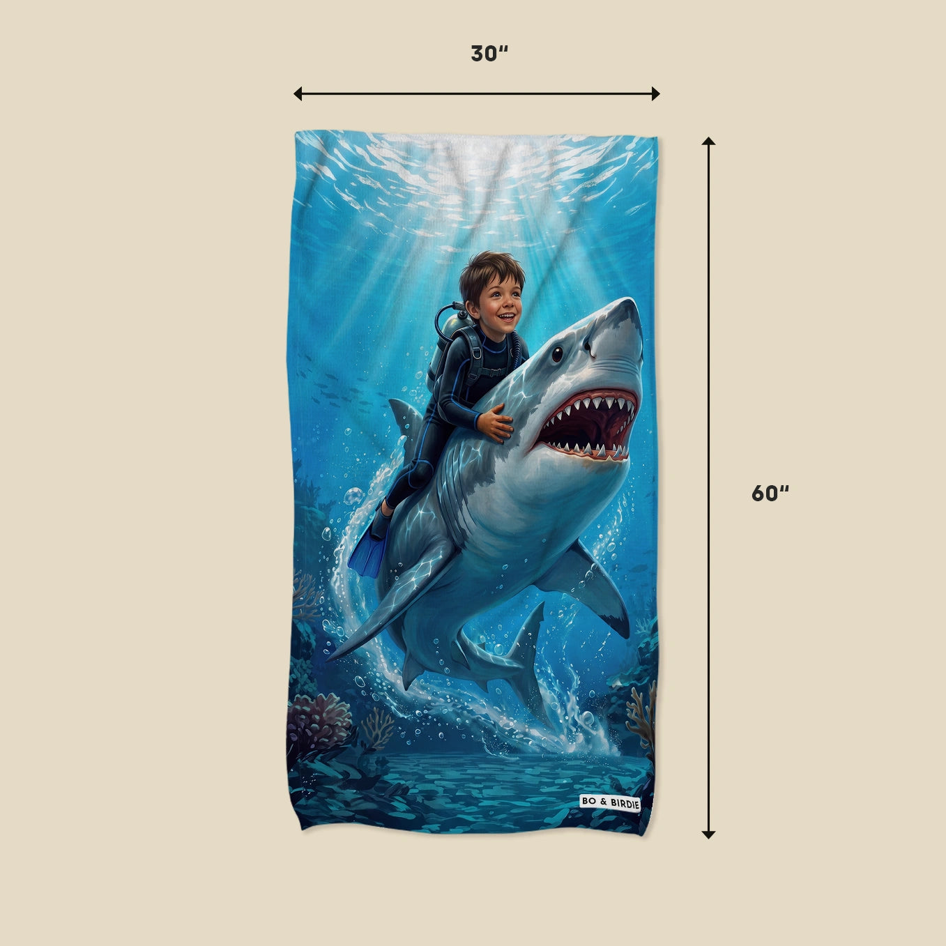 Personalized Beach Towel "Shark"