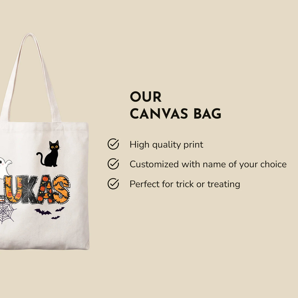 Personalized Fabric Bag "Halloween Name"