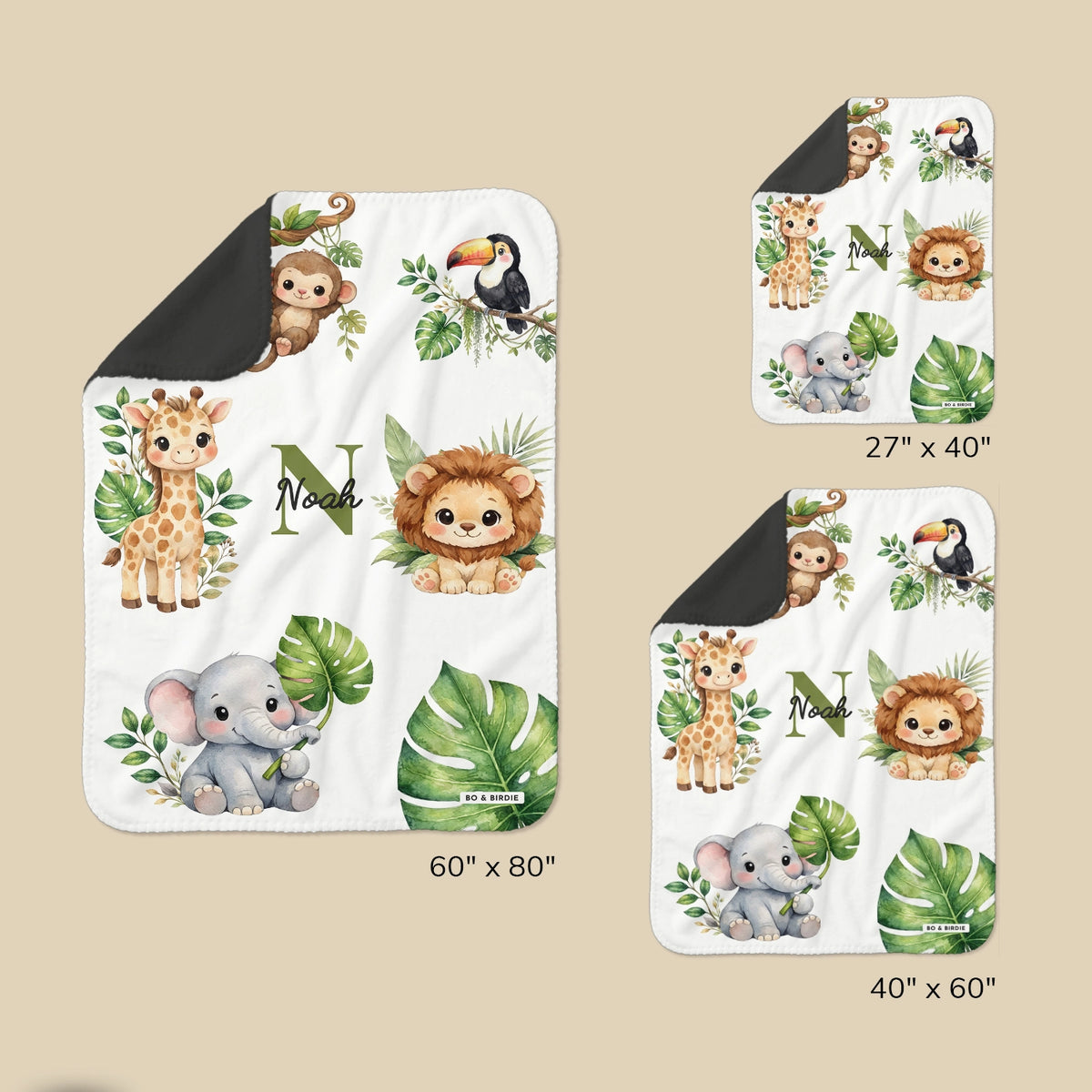 Personalized Blanket "Safari Animals"