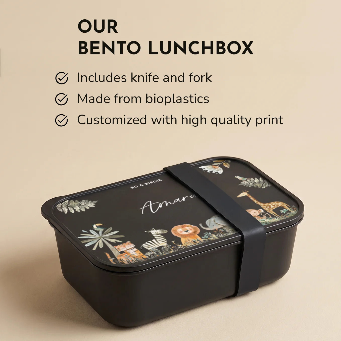 Personalized Bento Lunchbox "Safari"