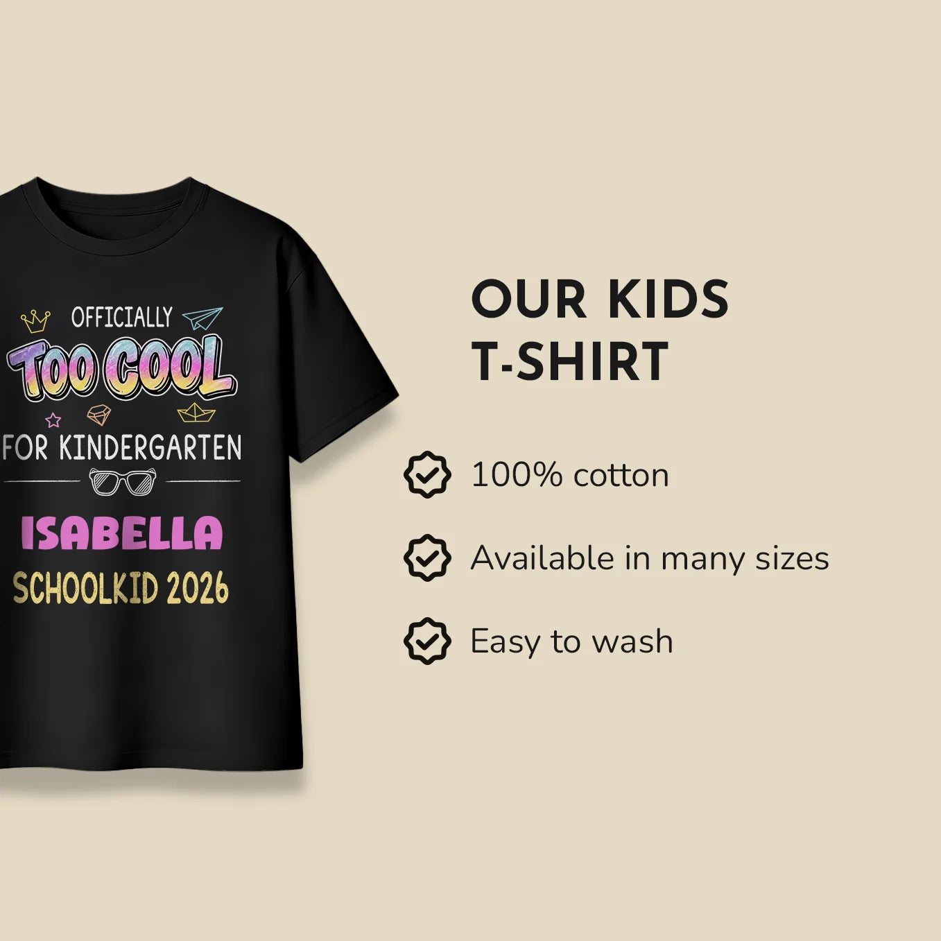 Personalized T-Shirt "Too Cool"