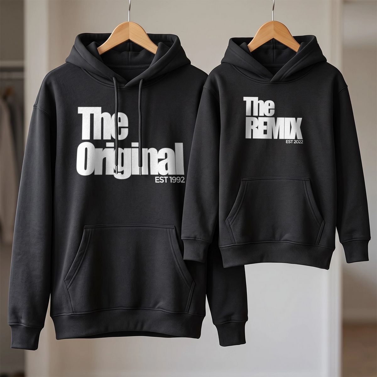 Personalized Matching Hoodie Set "The Original & The Remix"