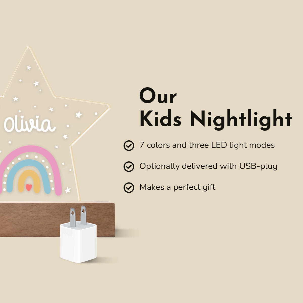 Personalized Night Light Star "Rainbow" — View 10