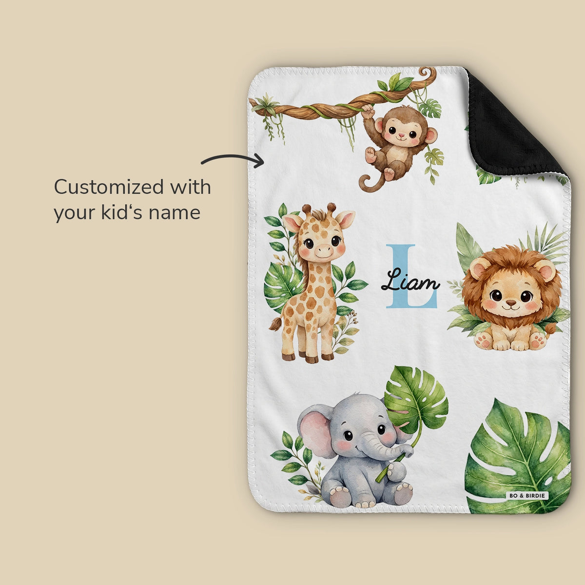 Personalized Blanket "Safari Animals"