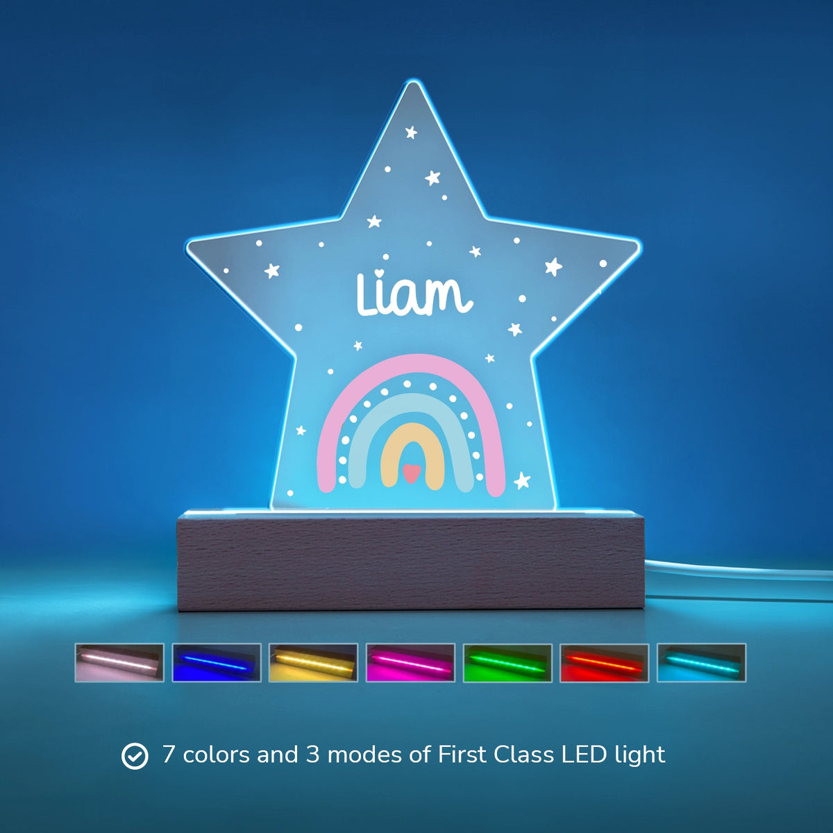 Personalized Night Light Star "Rainbow" — View 5