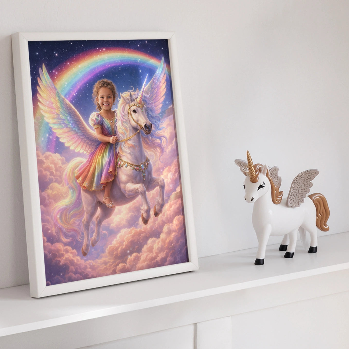 Personalized "Flying Unicorn Princess" Poster